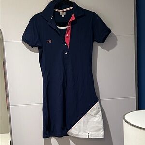 Womens Navy and Pink sailing dress.